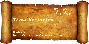 Torma Krisztina névjegykártya